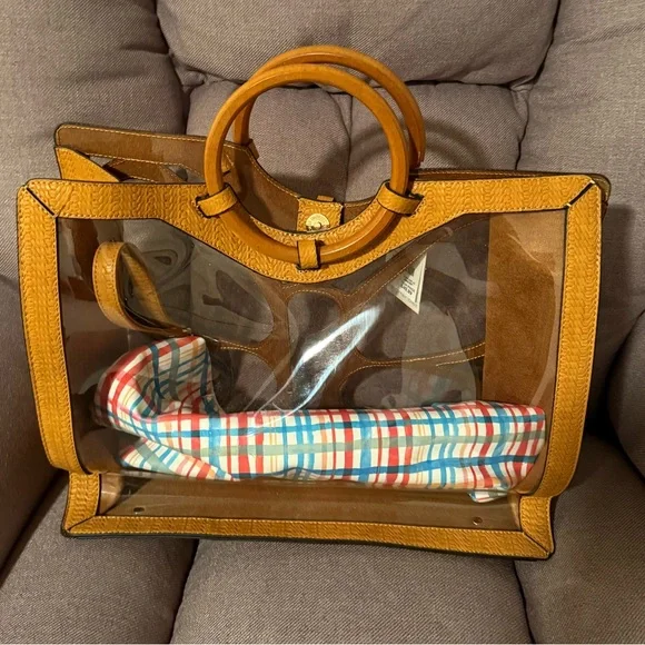 🦋Cato butterfly cutout clear bag faux leather with bonus bag inside NWT - Picture 3 of 5